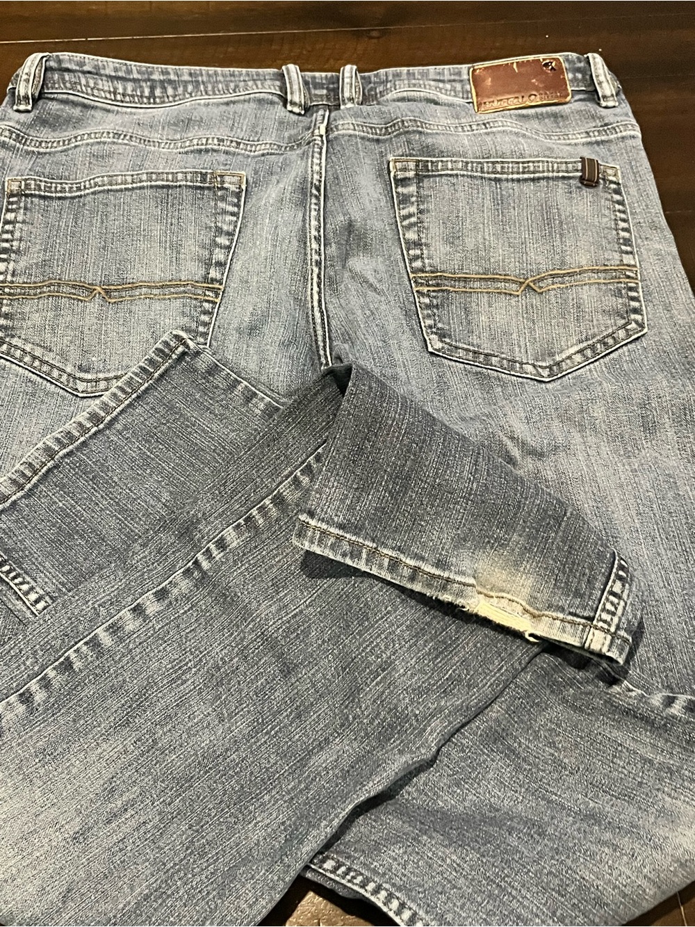Men's Light Wash Buffalo Denim Jeans - Classic Straight Fit 36x34